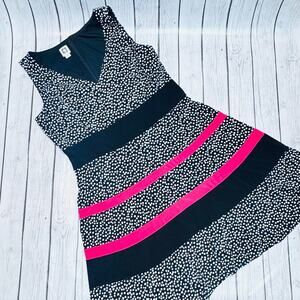 Anne Klein Black and White Polka Dot w/Pink Trim Size 16